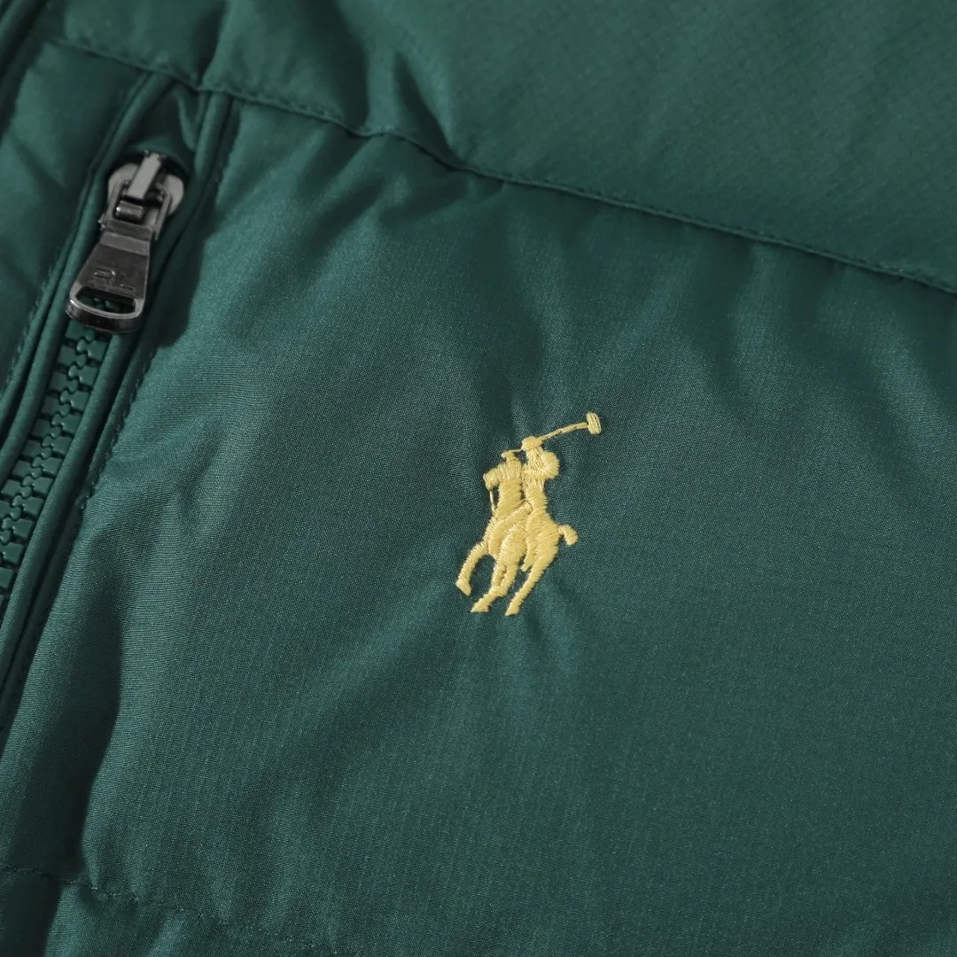 P490 #R51 Ralph Lauren winter new style for men and women, classic small logo waterproof pure down vest sleeveless official item number: RL14255 Full set of customized accessories, details determine success or failure.  - Accessories: Original hangtag, washed label + electroplated YK zipper logo, customized Laval Lauren zipper, full set of accessories - Same style for men and women. Color: Khaki, green, navy, black. Size: S M L